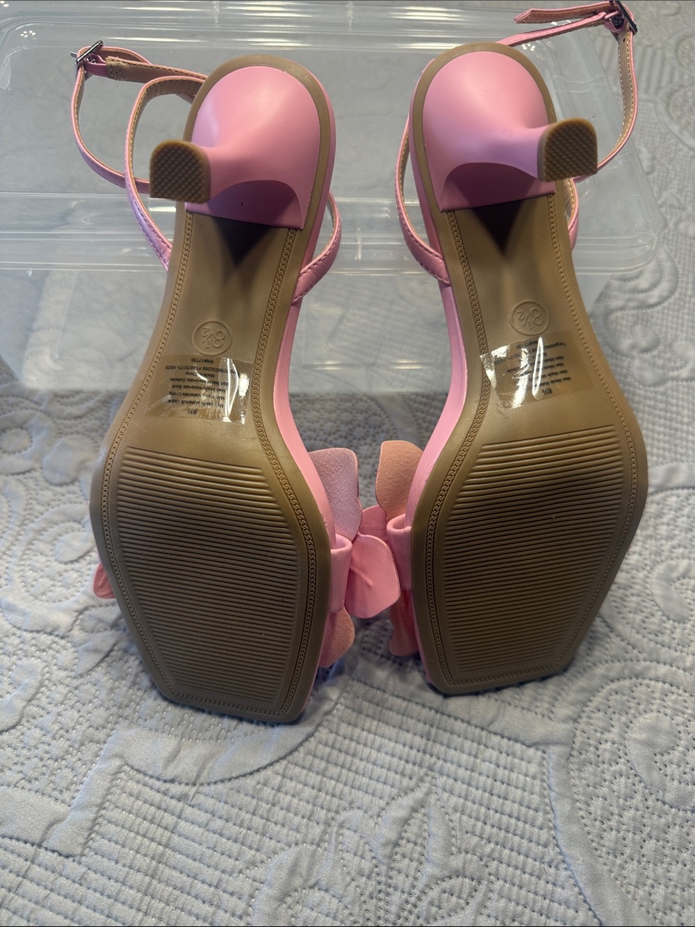 a new day Pink Floral Ankle-Strap Open-Toe Heels NWOT - Picture 3 of 5